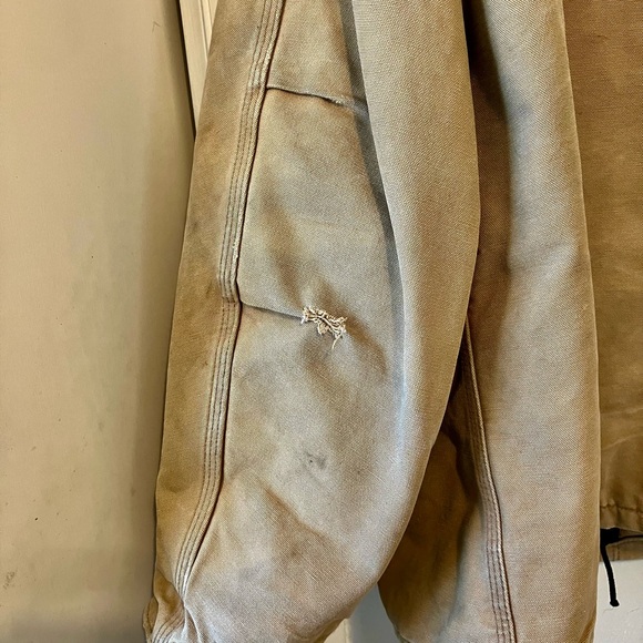 Vintage Carhartt Mens Workwear DISTRESSED Canvas Jacket Tan XXL - Picture 8 of 9